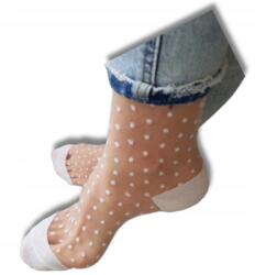  Pöttyös Tüll Dekorációs Zokni, 3 pár, fehér, 36-39 méret (7rT SKARPETKI OZDOBNE TIUL)