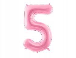 Party Deco Fólia lufi, "5", rózsaszín, 86cm