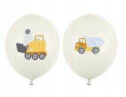 Party Deco Lufik 30cm, Építőipari járművek, mix (50 db)