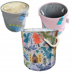  Nagy Játéktároló Kosár Szett, 3 db-os, kerek, dinoszaurusz mintás (Kosz na zabawki)