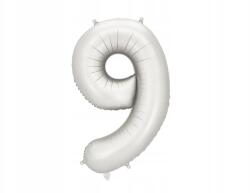 Party Deco Fólia lufi, Size 9, 86cm, ezüst, szatén