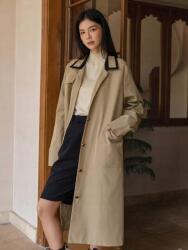  Női Kabát Bézs Vádliközépig Érő Gombokkal
