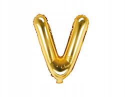 Party Deco Fólia lufi V betű, Size 35cm, arany