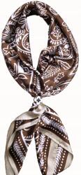 DEMUR Sál Női Kendő, könnyű, elegáns, barna, 70×70cm (apaszki śliskie chusty chustki szale damskie)