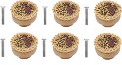 UMA Bútorgomb Boho Szekrénygomb Dekoráció, bükkfa, rattan, ideális konyhaszekrényhez (674334254346)