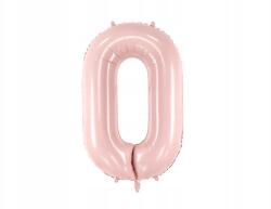 Party Deco Fólia lufi "0", 72cm, világos rózsaszín, héliummal is felfújható