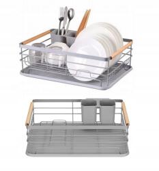 Elitehoff edényszárító, evőeszköztartóval, szürke, 43×32×14cm (E-8087)