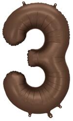 Party Deco Fólia lufi "3", Size 86cm, mocca színben