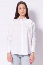 KARL LAGERFELD fehér virágmintás ing, 100% organikus pamut, Size 42 (A2W11011 100)