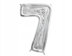Party Deco Forma Szám "7", 126cm, ezüst, latex lufikhoz