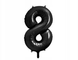 Party Deco Fólia lufi, Size 8, 86cm, fekete, héliummal tölthető