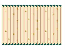 Party Deco Papír terítő, csíkokkal, csillagokkal, 180×120cm