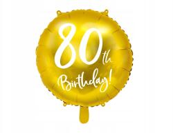 Party Deco Fólia lufi 80th Birthday, arany, 45cm