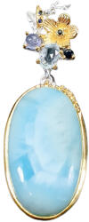 Frumoasa Venetiana Pandantiv argint larimar (C3287)