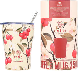 Estia Home Art Coffee Mug Save The Aegean Pahar Termos Oțel inoxidabil Fără BPA 350ml Șoapta Sakura Estia cu Pai 01-22990 (01-22990)