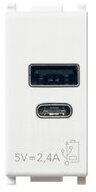 Vimar Alimentator USB de tip A si C 5V 2.4A Vimar Plana alb (VIM-14292.AC.15)