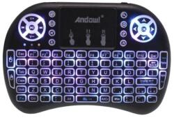 Andowl Mini tastatura wireless cu touch pad RGB : Culoare - negru (Q-K07)