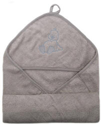  Baba fürdőlepedő hímzett 110x110 cm szürke kacsa