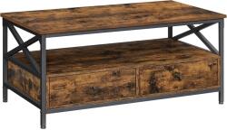 VASAGLE Nappali asztal 100x55x45 cm rusztikus barna és fekete (LCT201B01V1)