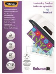 Fellowes Meleglamináló fólia, 80 mikron, A4, fényes, 25 db, FELLOWES (IFW53962) - irodasziget