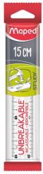 Maped Vonalzó, műanyag, törhetetlen, 15 cm, MAPED "Study Unbreakable", átlátszó (IMA245320) - irodasziget