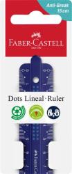 Faber-Castell Vonalzó, műanyag, törhetetlen, 15 cm, FABER-CASTELL "Pöttyös", vegyes színek (TFC172115) - irodasziget