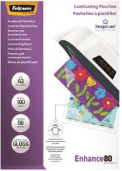 Fellowes Meleglamináló fólia, 80 mikron, A3, fényes, 100 db, FELLOWES (IFW53062) - irodasziget