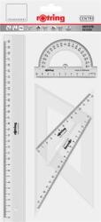 rOtring Vonalzó készlet, műanyag, ROTRING, víztiszta (R221370)