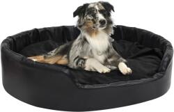 vidaXL 99x89x21 cm black plush/pleather 171264