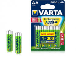 VARTA Ready To Use AA Ni-Mh 2600 mAh ceruza akku 4db/csomag (5716101404) (5716101404) - aqua