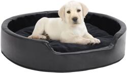 vidaXL 79x70x19 cm black plush/pleather 171262