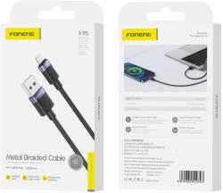 FONENG X115 Lightning kábel 2.1A 1M Fekete