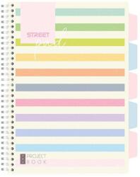 STREET Spirálfüzet STREET Pad regiszteres A4 vonalas 100 lapos világos csíkos (67145) - nyomtassingyen