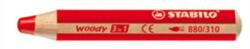 STABILO Színes ceruza, kerek, vastag, STABILO "Woody 3 in 1", piros (880/310) - nyomtassingyen