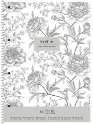 Shkolyaryk Publishing House Spirálfüzet, A4+, vonalas, 80 lap, SHKOLYARYK "Vintage flowers", vegyes (A4-080-6700L) - nyomtassingyen