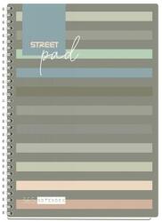 STREET Spirálfüzet STREET Pad A4 kockás 100 lapos sötét csíkos (67142) - nyomtassingyen