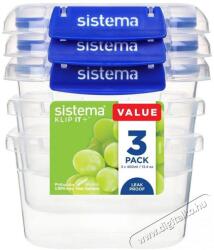 Sistema Ételtároló doboz szett, 3 db, 2 csattal, 400 ml