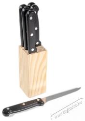 I.R.I.S. KT-602 7 részes steak-kés készlet tartóval (6 db kés + fa tároló blokk)