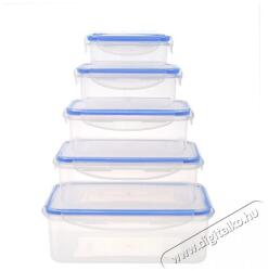 TOO KT-140 5 db-os téglalap ételtároló doboz szett 240ml+500ml+1.000ml+1.500ml+2.500ml
