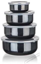 BANQUET METALLIC Zománcozott tálkészlet, fekete, 8 db