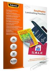 Fellowes A4 80mic öntapadó hátlapos 25db-os lamináló fólia