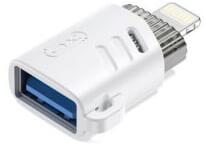 XO NB256A USB-A anya - Lightning OTG adapter fehér (XO-NB256A) (XO-NB256A)