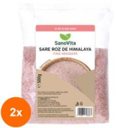 SanoVita Set 2 x Sare Roz de Himalaya Fina Neiodata, Sanovita, 500 g