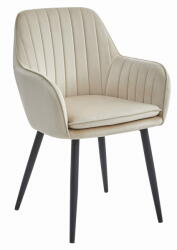  Valora LUGO szék, bézs, bársony, fekete lábakkal, nappaliba