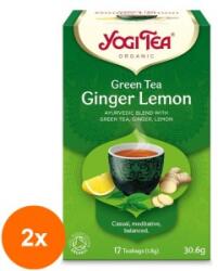YOGI TEA Set 2 x Ceai Bio Verde cu Ghimbir si Lamaie, Yogi Tea, 17 Plicuri, 30.6 g