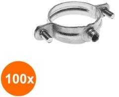 Index Set 100 x Colier M6 fara Surub, pentru Tevi de Cupru, Diametru Interior 25 mm (COR-100XI.ABM6025S)