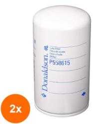 Donaldson Set 2 x Filtru Ulei P558615, Lungime 174 mm, Diam. Ext. 93 mm, Filet 1-16 un, Finetea 40 , Donaldson (RAJ-2xP558615)