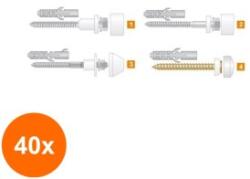 Rocast Set 40 x Dibluri pentru Oglinda Tip 1, Capac Plastic Alb, 4.5 x 50/6 (COR-40xAA.10445050S)