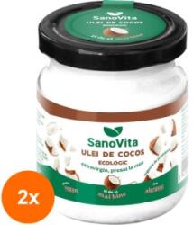 SanoVita Set 2 x Ulei de Cocos Extravirgin Ecologic, Presat la Rece, Sanovita, 200 ml