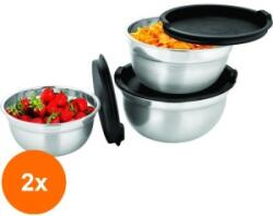 Grunberg Set 2 x 3 Boluri din Inox cu Capace din Plastic, Grunberg (GUJ-2xIGR2434) Castron